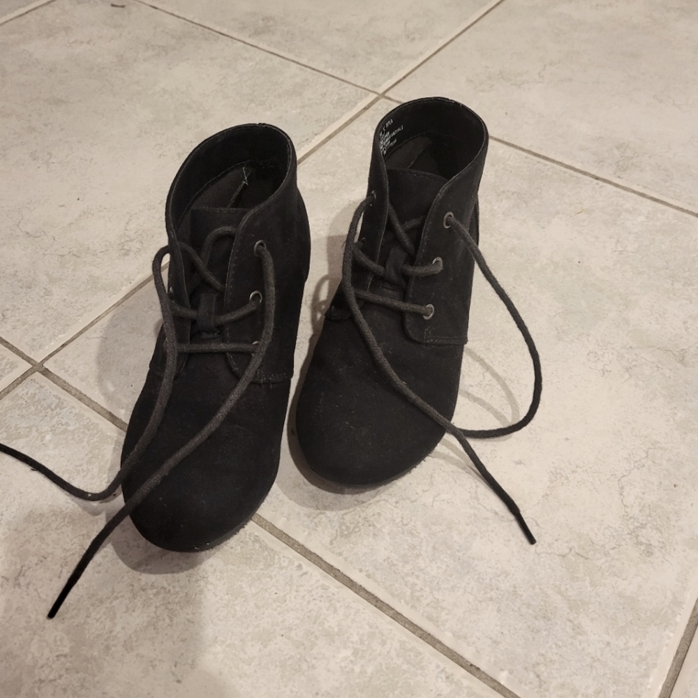 Kids black booties size 13